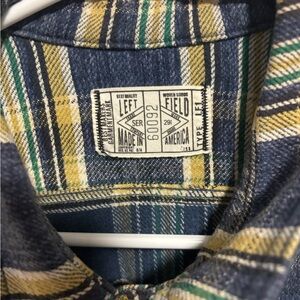 Left Field Men's Plaid Casual Button Down Shirt - FITS LIKE MEDIUM